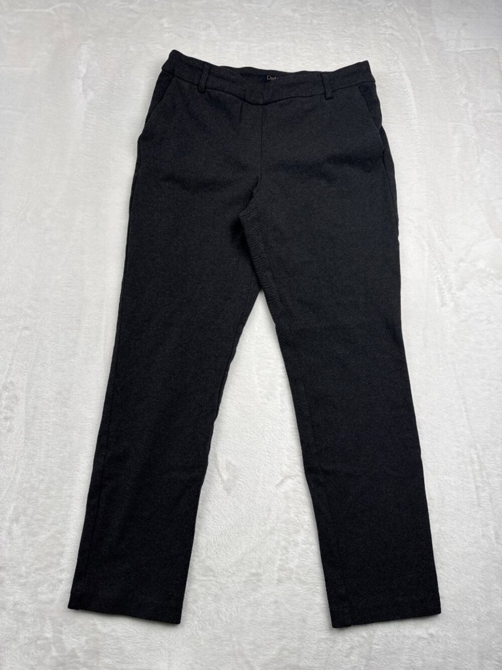 Dalia Black Slim Fit Dress Pants M/M Mid-Rise Viscose Blend